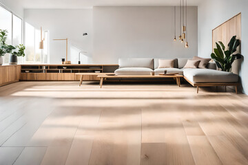 Obraz na płótnie Canvas Luxurious Home Interior with Hardwood Flooring and Elegant Furniture