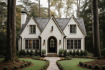 english country cottage tudor house home with a beautiful garden lawn trees vacation rental airbnb getaway