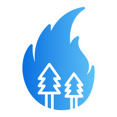 forest fire gradient icon
