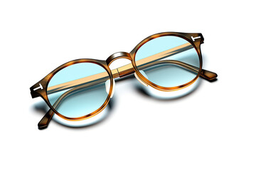 round glasses isolated on white background