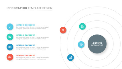 Circular Layout Round Infographic Design Template with 4 Options