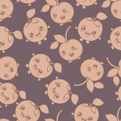 Cherries for children. Pattern. Vector isolated illustrations for children's design.