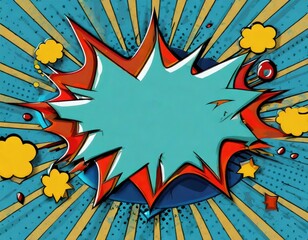 comic abstract pop art background with thunder illustration. AI Generated.