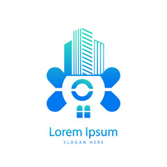 Simple Modern Blue O Logo