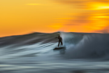 Motion blur photo of a surfer at Bronte Beach, Sydney Australia