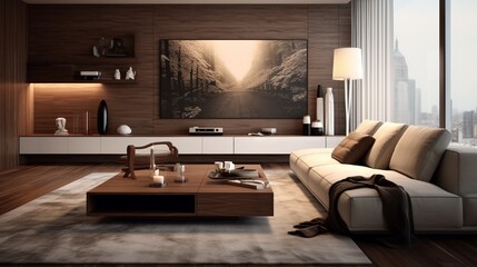 decoration and furniture in modern living room