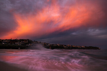 Beautiful sunset by the sea, Sydney Australia