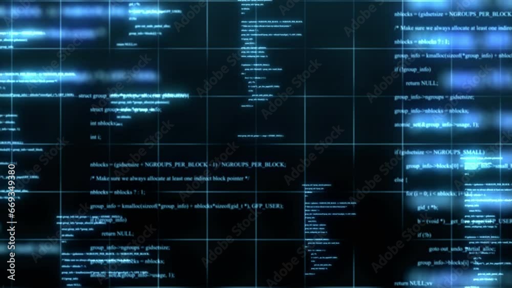 Wall mural futuristic abstract digital cyberspace with program code levitation.