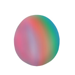 Illustration of Opalescent color easter eggs on a white background