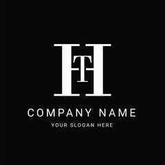 HT Letter Initial Logo Design Template Vector Illustration
