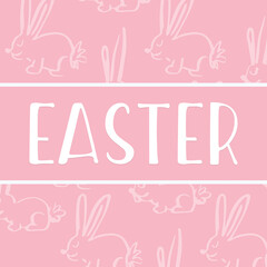 Fototapeta premium Digital png illustration of rabbits with easter text on transparent background