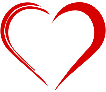 Digital png illustration of big red heart on transparent background