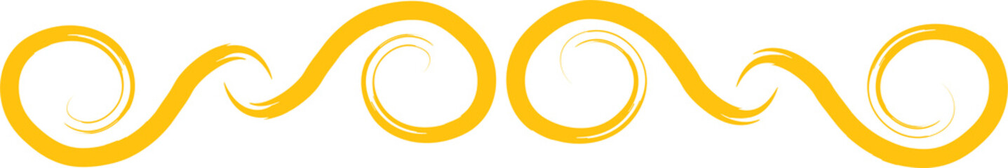 Digital png illustration of yellow decorative shape on transparent background