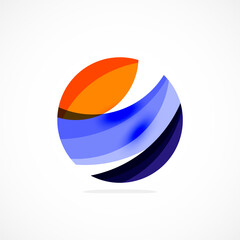 Abstract circle logo, dynamic aesthetic. Simplicity suggests connectivity, fluidity, and energy, making it a versatile choice for brands seeking a modern, visually engaging identity