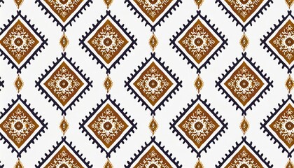 Ikat geometric folklore ornament. Tribal ethnic texture. Seamless striped pattern in Aztec style