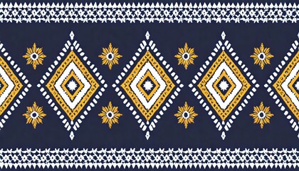 Ikat geometric folklore ornament. Tribal ethnic texture. Seamless striped pattern in Aztec style