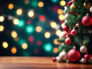 Fototapeta na wymiar christmas tree and decorations Generative ai