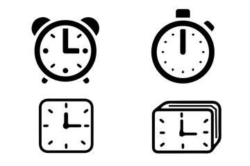 Clock icons set. Time icon. Stopwatch timer vector icon. Set of clock and time icons. 