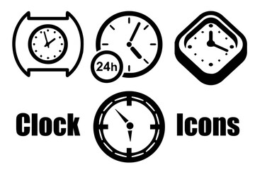Clock icons set. Time icon. Stopwatch timer vector icon. Set of clock and time icons. 