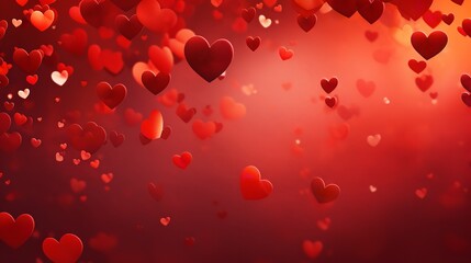 A floating red heart background for Valentine's Day. Generative Ai.