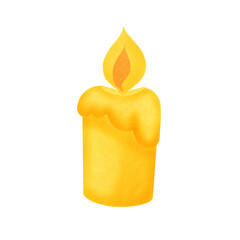 yellow burning candle