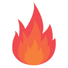 Vector illustration of fire. Colored vector for website design .Simple design on transparent background (PNG).