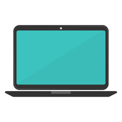 Vector illustration of laptop. Colored vector for website design .Simple design on transparent background (PNG).