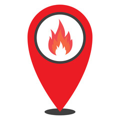 Vector illustration of fire location icon sign and symbol. colored icons for website design .Simple design on transparent background (PNG).
