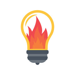 Vector illustration of burning lamp icon sign and symbol. colored icons for website design .Simple design on transparent background (PNG).