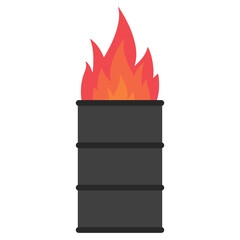 Vector illustration of burning barrel icon sign and symbol. colored icons for website design .Simple design on transparent background (PNG).