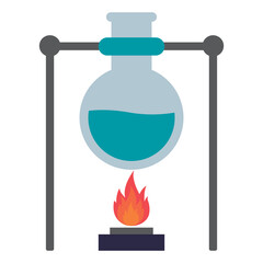 Vector illustration of laboratory burnt glass icon sign and symbol. colored icons for website design .Simple design on transparent background (PNG).