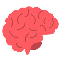 Vector illustration of brain icon sign and symbol. colored icons for website design .Simple design on transparent background (PNG).