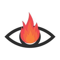 Vector illustration of fire eye icon sign and symbol. colored icons for website design .Simple design on transparent background (PNG).