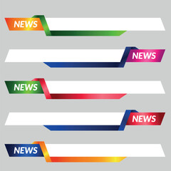 News lower third vector design. Set banner and lower third for news and live. Bottom third for broadcast and online media