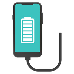 Vector illustration of charging smartphone icon sign and symbol. colored icons for website design .Simple design on transparent background (PNG).