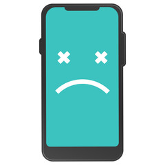 Vector illustration of broken smartphone icon sign and symbol. colored icons for website design .Simple design on transparent background (PNG).