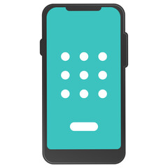 Vector illustration of smartphone screen lock icon sign and symbol. colored icons for website design .Simple design on transparent background (PNG).