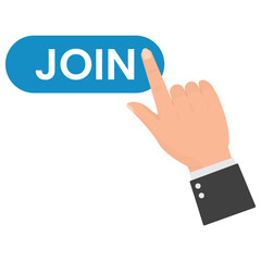 Vector illustration of press the join button icon sign and symbol. colored icons for website design .Simple design on transparent background (PNG).