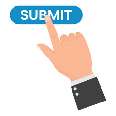 Vector illustration of press the submit button icon sign and symbol. colored icons for website design .Simple design on transparent background (PNG).