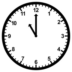 Vector illustration of eleven o'clock icon sign and symbol. colored icons for website design .Simple design on transparent background (PNG).