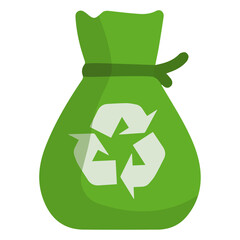 Vector illustration of recycle bag icon sign and symbol. colored icons for website design .Simple design on transparent background (PNG).