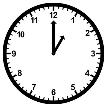 Vector illustration of at one o'clock icon sign and symbol. colored icons for website design .Simple design on transparent background (PNG).