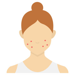 Vector illustration of pimple icon sign and symbol. colored woman icons for website design .Simple design on white background.