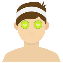 Vector illustration of Cucumber eye care icon sign and symbol. colored man icons for website design .Simple design on transparent background (PNG).