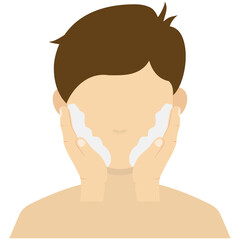 Vector illustration of lubricate the face icon sign and symbol. colored man icons for website design .Simple design on transparent background (PNG).