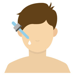 Vector illustration of facial liquid icon sign and symbol. colored man icons for website design .Simple design on transparent background (PNG).