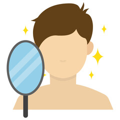 Vector illustration of mirrored face icon sign and symbol. colored man icons for website design .Simple design on transparent background (PNG).