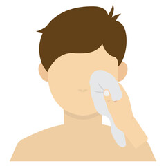 Vector illustration of wipe face icon sign and symbol. colored man icons for website design .Simple design on transparent background (PNG).