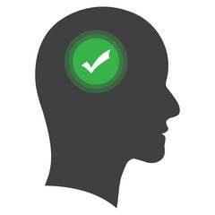 Vector illustration of thought approved icon sign and symbol. colored icons for website design .Simple design on white background.