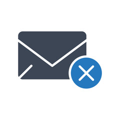 Delete email mail vector icon